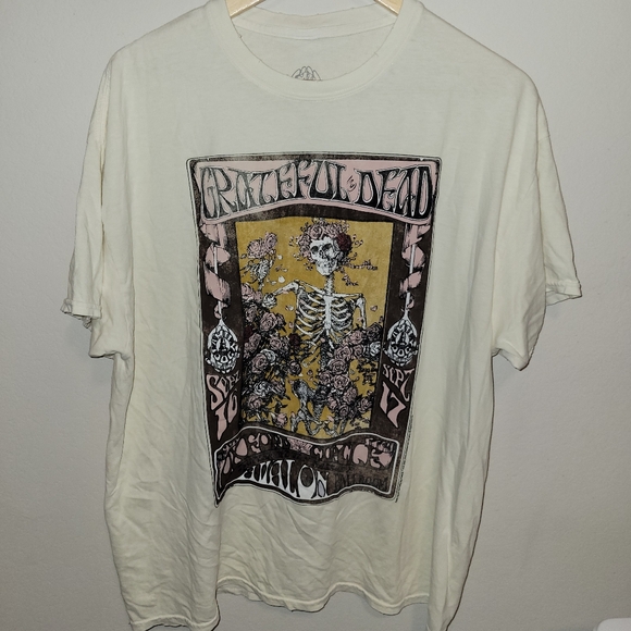 GRATEFUL DEAD oversized band tee size 0x 1x cream - Picture 1 of 5